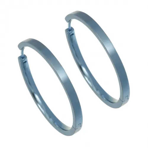 Large Full Light Blue Hoop Earrings